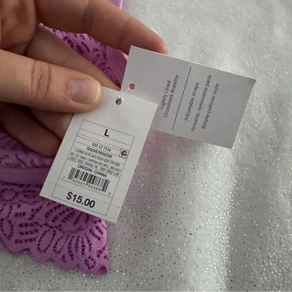 AUDEN Mauve Lightly Lined Crossback Bralette - Picture 6 of 7